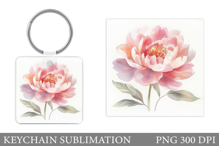 Flowers Keychain Design. Floral Keychain Sublimation