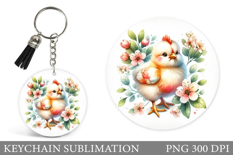 Cute Chick Keychain. Chick Keychain Sublimation