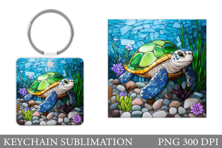 Turtle Keychain Design. Sea Keychain Sublimation