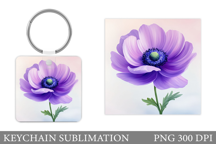 Flowers Keychain Sublimation. Floral Keychain Design