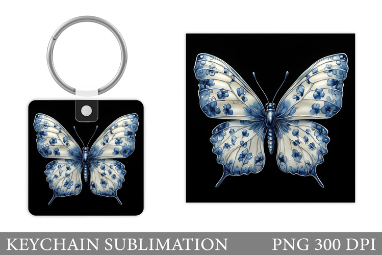 Butterflies Keychain Design. Butterfly Keychain Sublimation