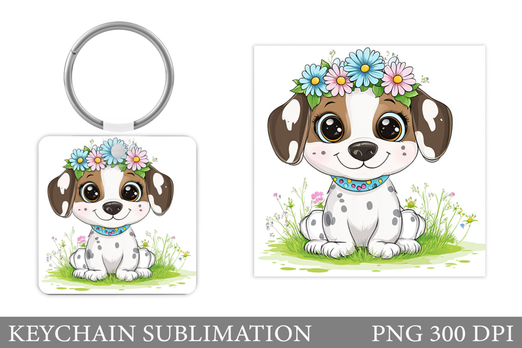 Cute Dog Keychain Design. Cute Dog Sublimation