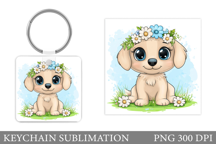 Cute Dog Keychain Design. Cute Dog Sublimation