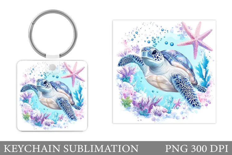 Turtle Keychain Sublimation. Sea Turtle Sublimation