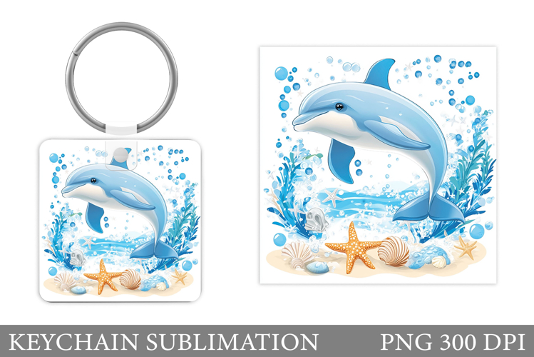 Cute Dolphin Keychain Design. Dolphin Sublimation
