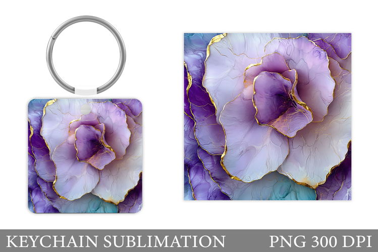 Flowers Keychain Design. Floral Keychain Sublimation