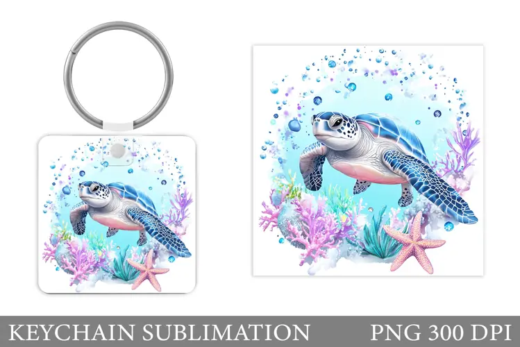 Turtle Keychain Sublimation. Sea Turtle Sublimation