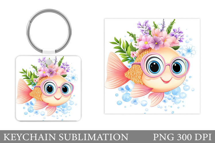 Cute Fish Keychain Design. Cute Fish Sublimation