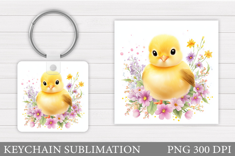 Cute Chick Keychain. Chick Keychain Sublimation