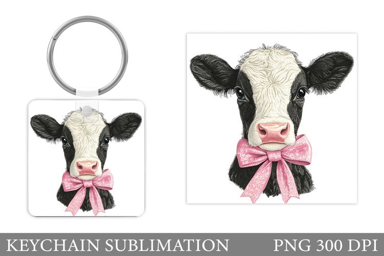 Cute Cow Keychain Design. Cute Cow Sublimation