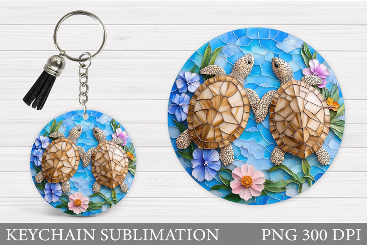 Turtle Keychain Sublimation. Sea Turtle Sublimation