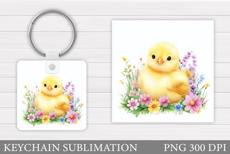 Cute Chick Keychain. Chick Keychain Sublimation
