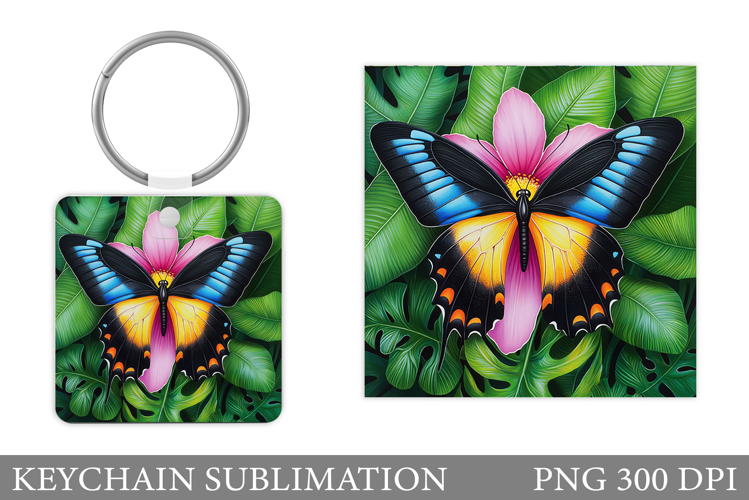 Butterflies Keychain Design. Butterfly Keychain Sublimation