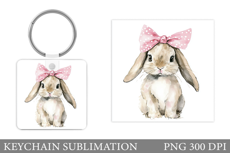 Cute Bunny Keychain Design. Cute Bunny Sublimation