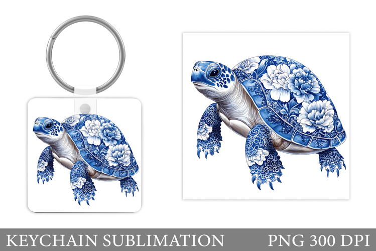 Turtle Keychain Sublimation. Turtle Keychain Design