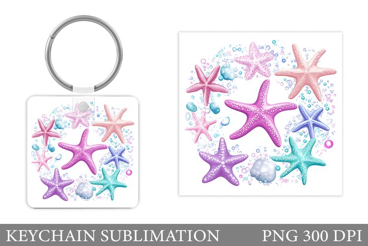 Starfish Keychain Design. Starfish Sublimation