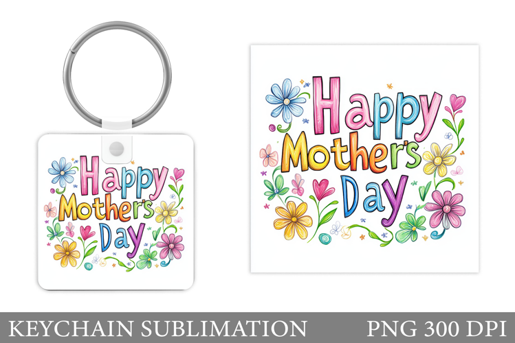 Mother's Day Keychain Design. Mother's Day Sublimation