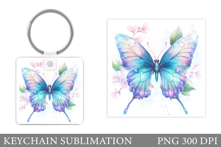 Butterflies Keychain Design. Butterfly Keychain Sublimation