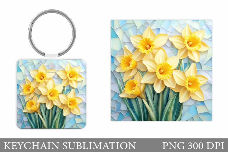 Flowers Keychain Sublimation. Flowers Keychain Design