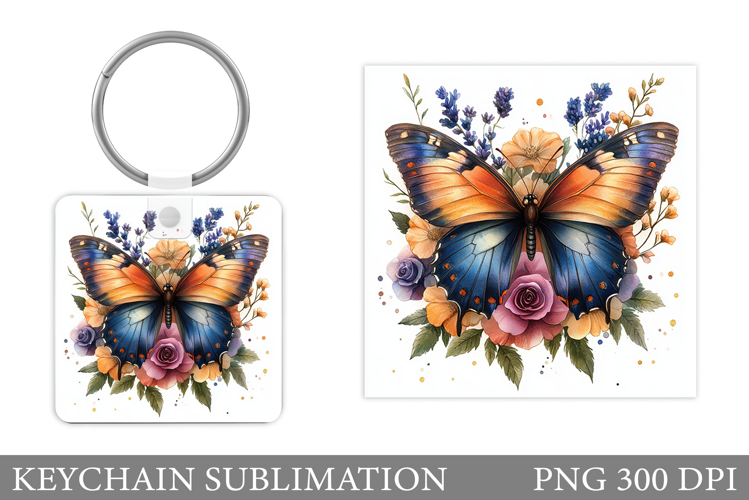 Butterflies Keychain Design. Butterfly Keychain Sublimation
