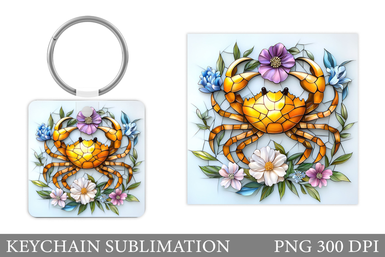 Crab Keychain Design. Crab Sublimation
