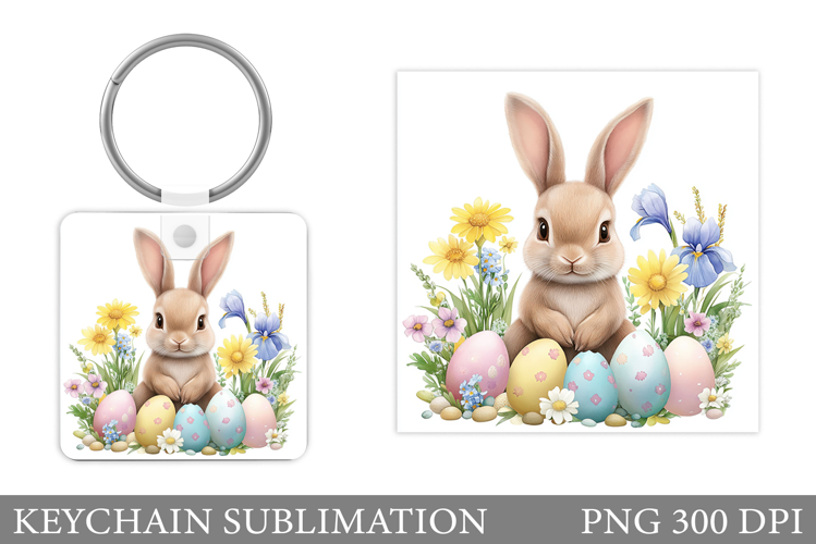 Easter Bunny Keychain Design. Easter Keychain Sublimation
