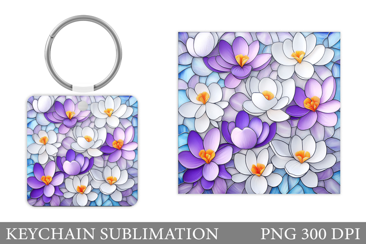 Flowers Keychain Design. Floral Keychain Sublimation