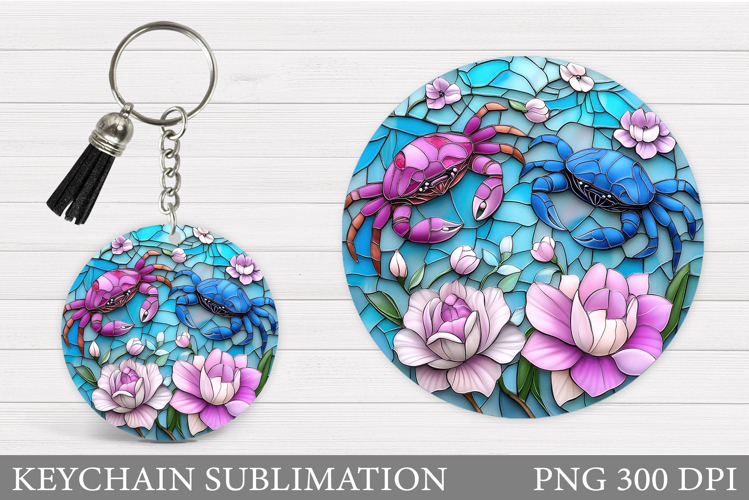 Crab Keychain Design. Crab Sublimation