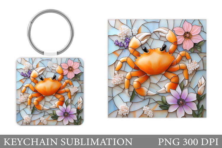 Crab Keychain Design. Crab Sublimation