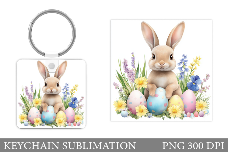 Easter Bunny Keychain Design. Easter Bunny Sublimation