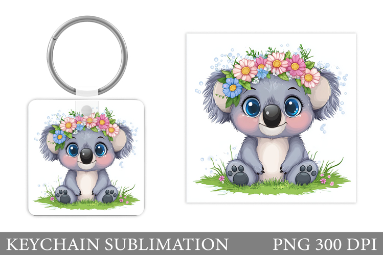 Cute Koala Keychain Design. Cute Koala Sublimation