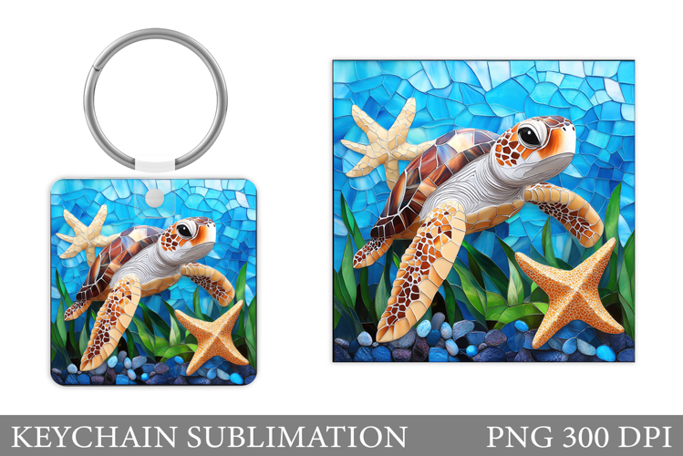 Turtle Keychain Sublimation. Turtle Keychain Design