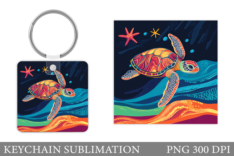 Turtle Keychain Sublimation. Sea Turtle Sublimation