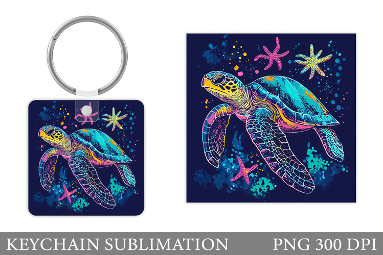 Turtle Keychain Sublimation. Sea Turtle Sublimation
