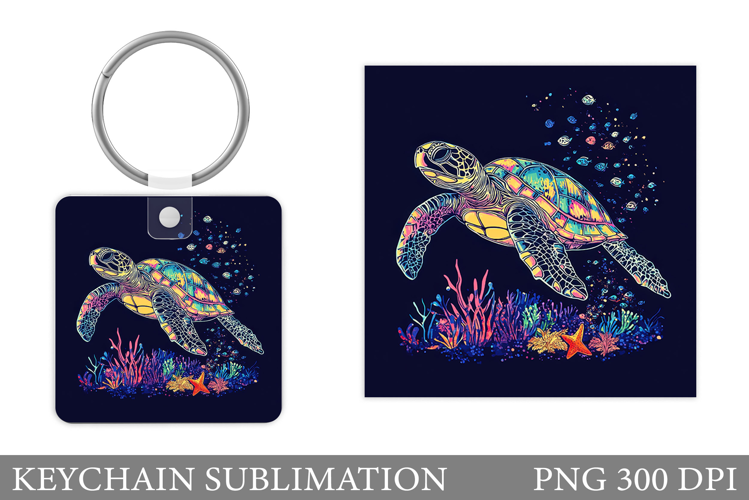 Turtle Keychain Sublimation. Sea Turtle Sublimation