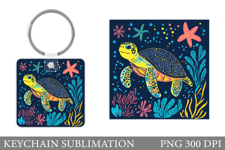 Turtle Keychain Sublimation. Sea Turtle Sublimation