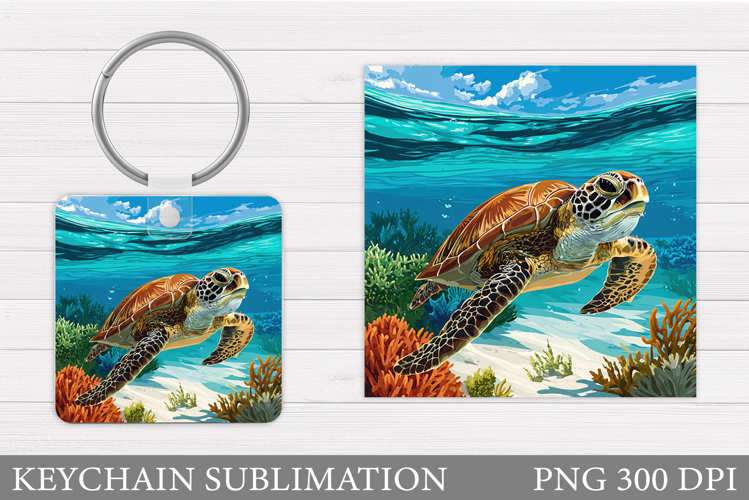 Turtle Keychain Sublimation. Sea Turtle Sublimation