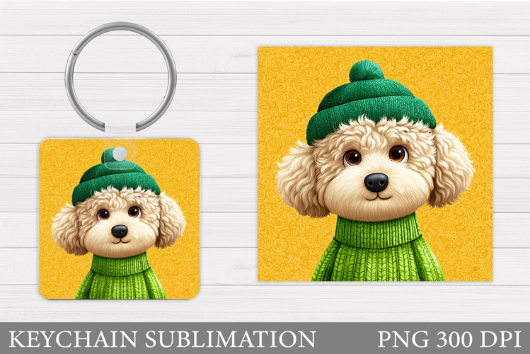 Cute Dog Keychain Design. Cute Dog Sublimation