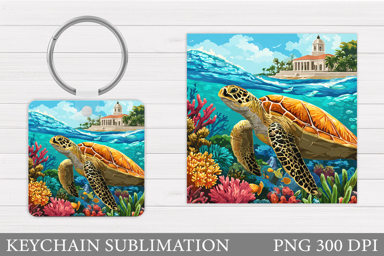 Turtle Keychain Sublimation. Sea Turtle Sublimation