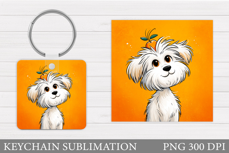 Cute Dog Keychain Design. Cute Dog Sublimation