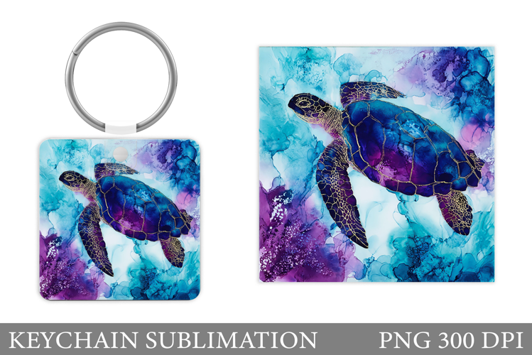 Turtle Keychain Sublimation. Turtle Keychain Design