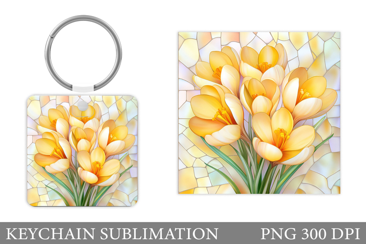 Flowers Keychain Design. Floral Keychain Sublimation
