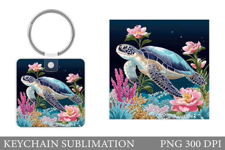 Turtle Keychain Sublimation. Sea Turtle Sublimation