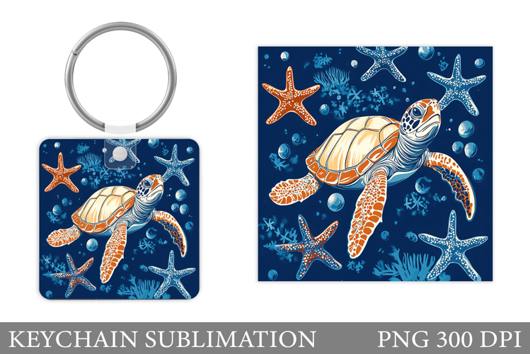 Turtle Keychain Sublimation. Turtle Keychain Design