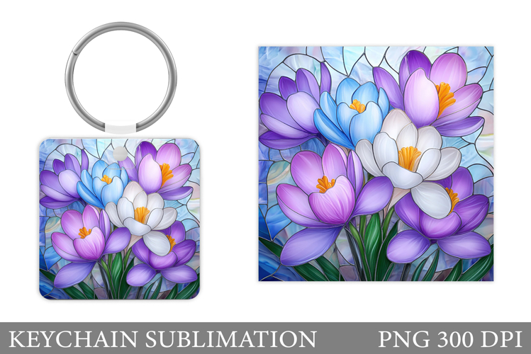 Flowers Keychain Design. Floral Keychain Sublimation