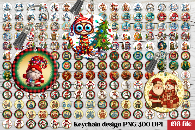 Christmas keychain PNG | Christmas keyring | Gnome keychain