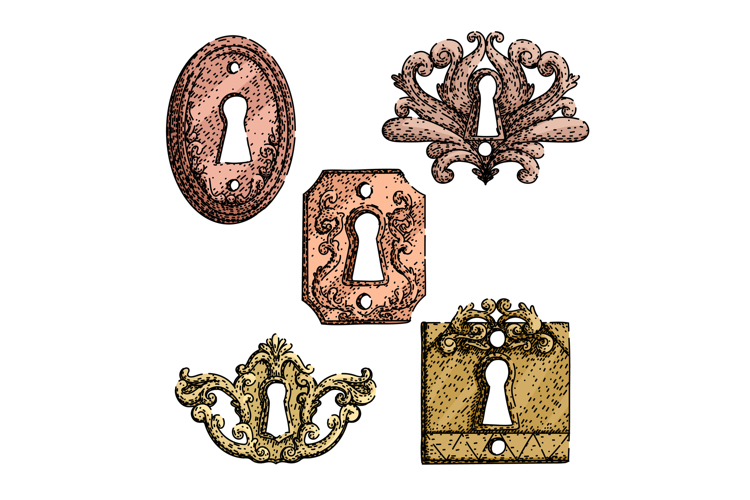 keyhole set sketch hand drawn