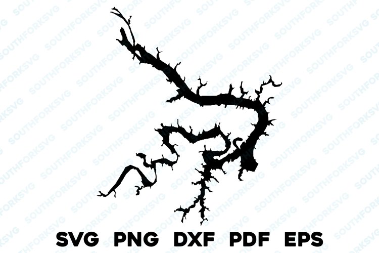 Keystone Lake Oklahoma Map Silhouettes Shape Design
