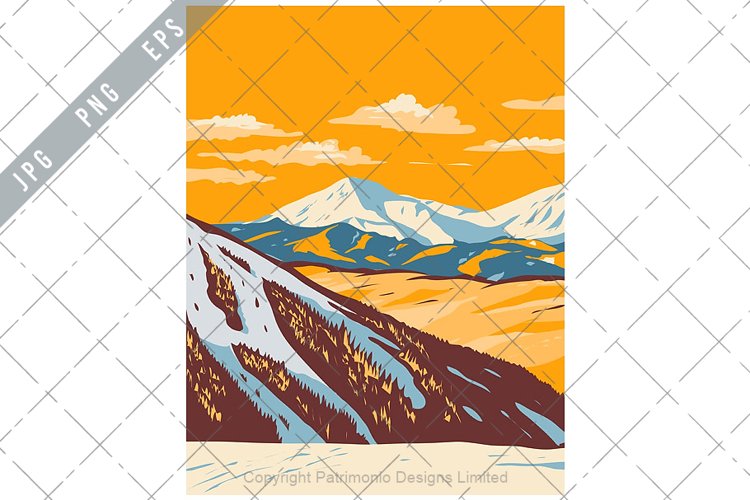 Keystone Ski Resort During Winter in Colorado USA WPA Poster