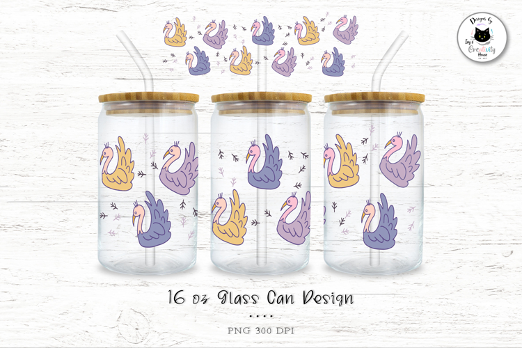 Turkey Pattern Glass Can Wrap | Thanksgiving Glass Can PNG